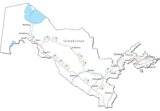 карта дорог Узбекистана, брендированные грузовики