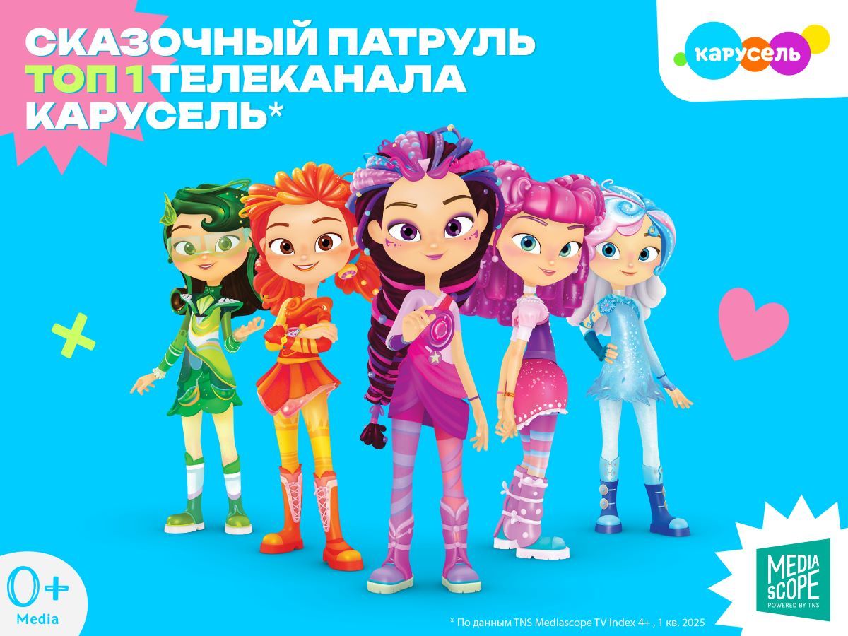 «Сказочный патруль» и «Музыкальный патруль» – лидеры рейтинга мультсериалов телеканала «Карусель»