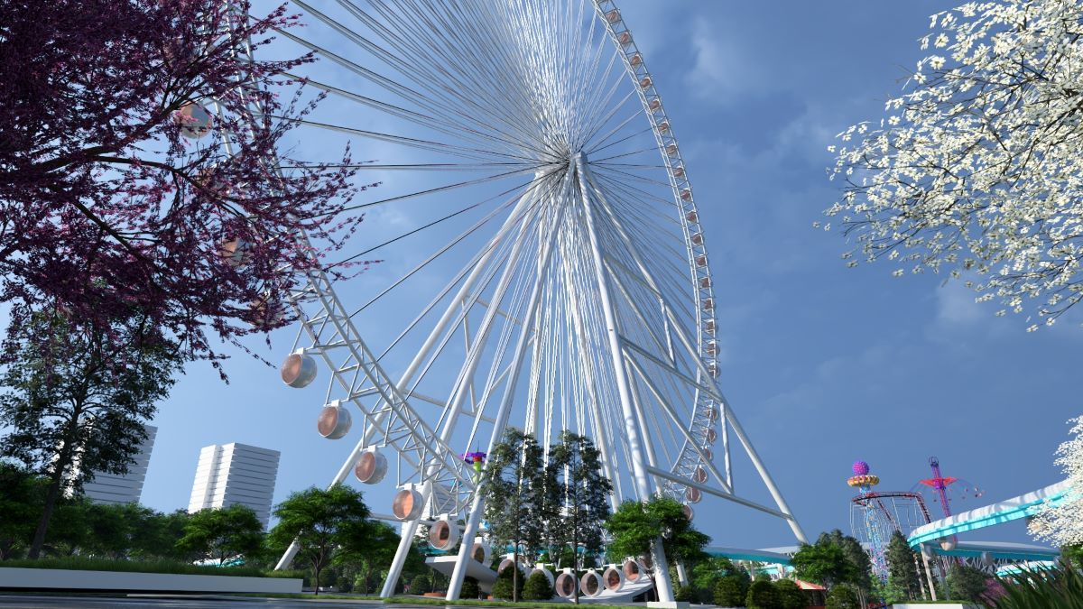 Первое в истории индустрии развлечений России вантовое колесо обозрения строится в Волгограде