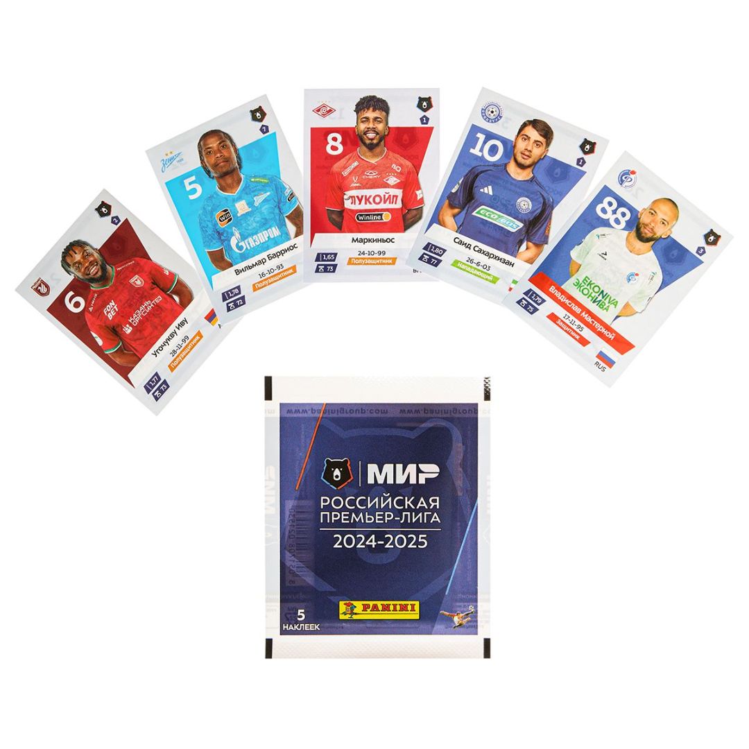 Официальная футбольная коллекция наклеек «Мир РПЛ 2024-2025» от Panini