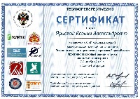 Сертификат "Новые рынки и точки экономического роста" Ярцева К.А.