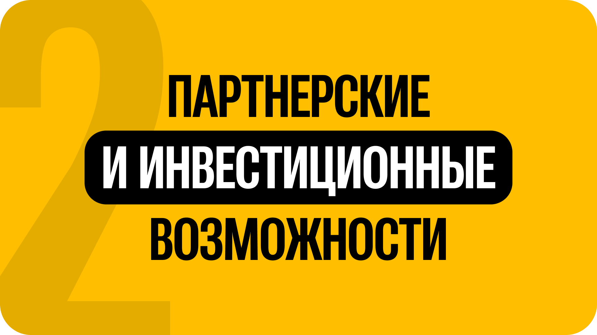 2) Партнёрские и инвестиционные возможности