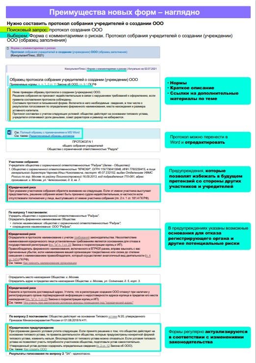 Договор собрания учредителей о создании ООО. Пример