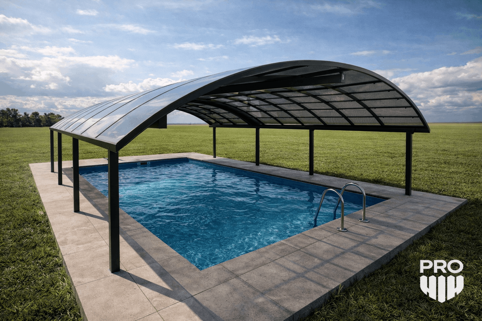 Арочный навес для бассейна