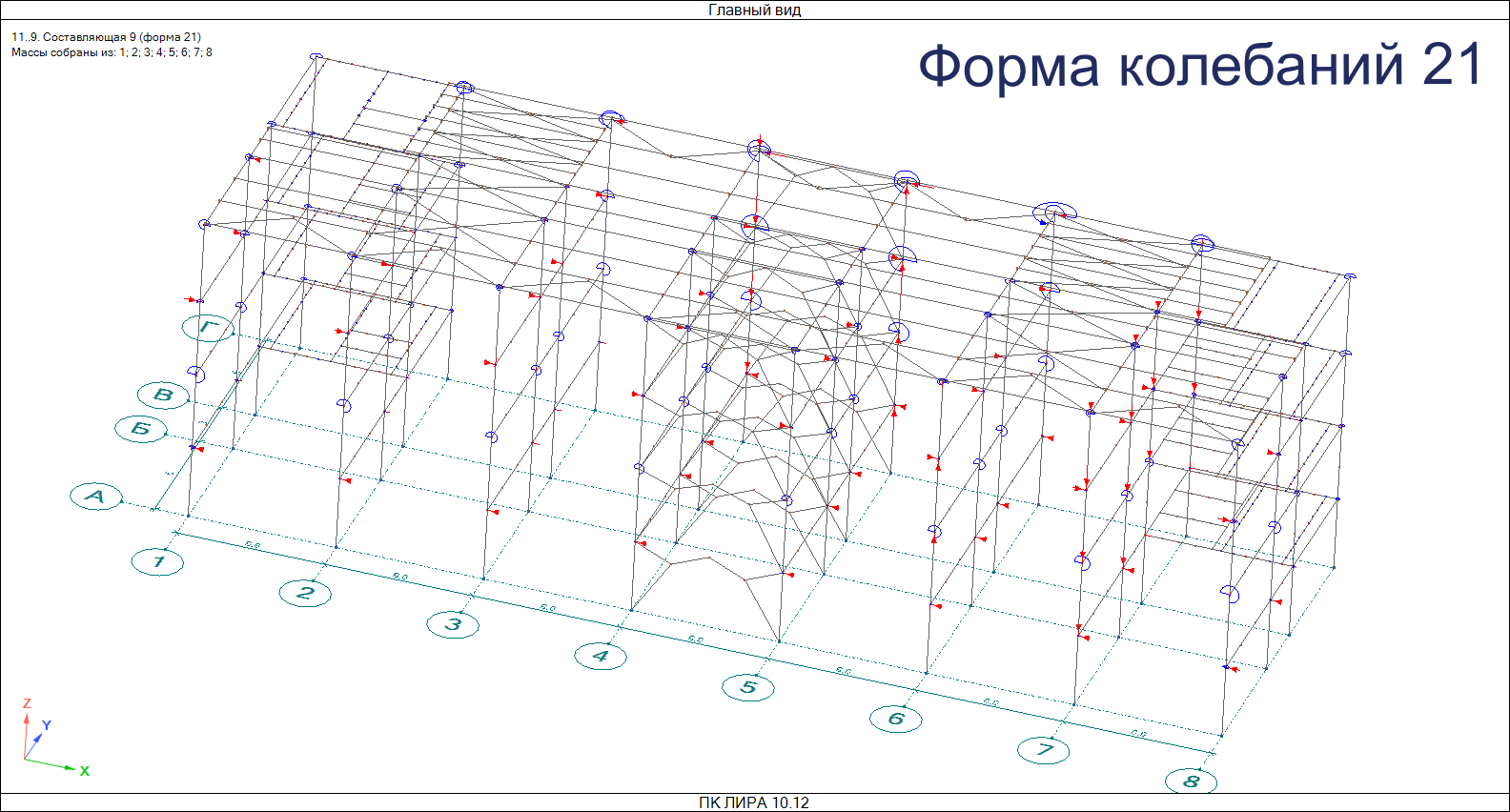 Сейсмические инерционные силы по форме колебаний №21
