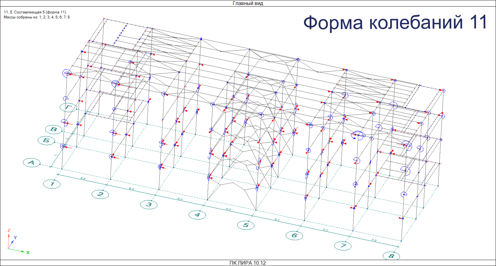 Сейсмические инерционные силы по форме колебаний №11