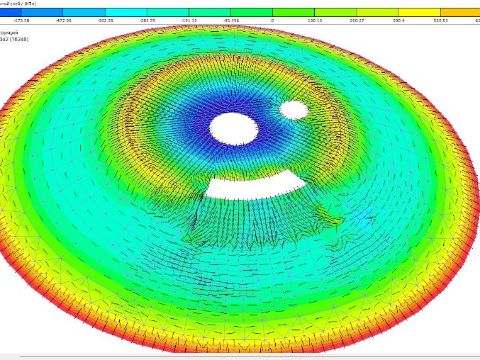 Внутренние напряжения в монолитной плите покрытия метантенка