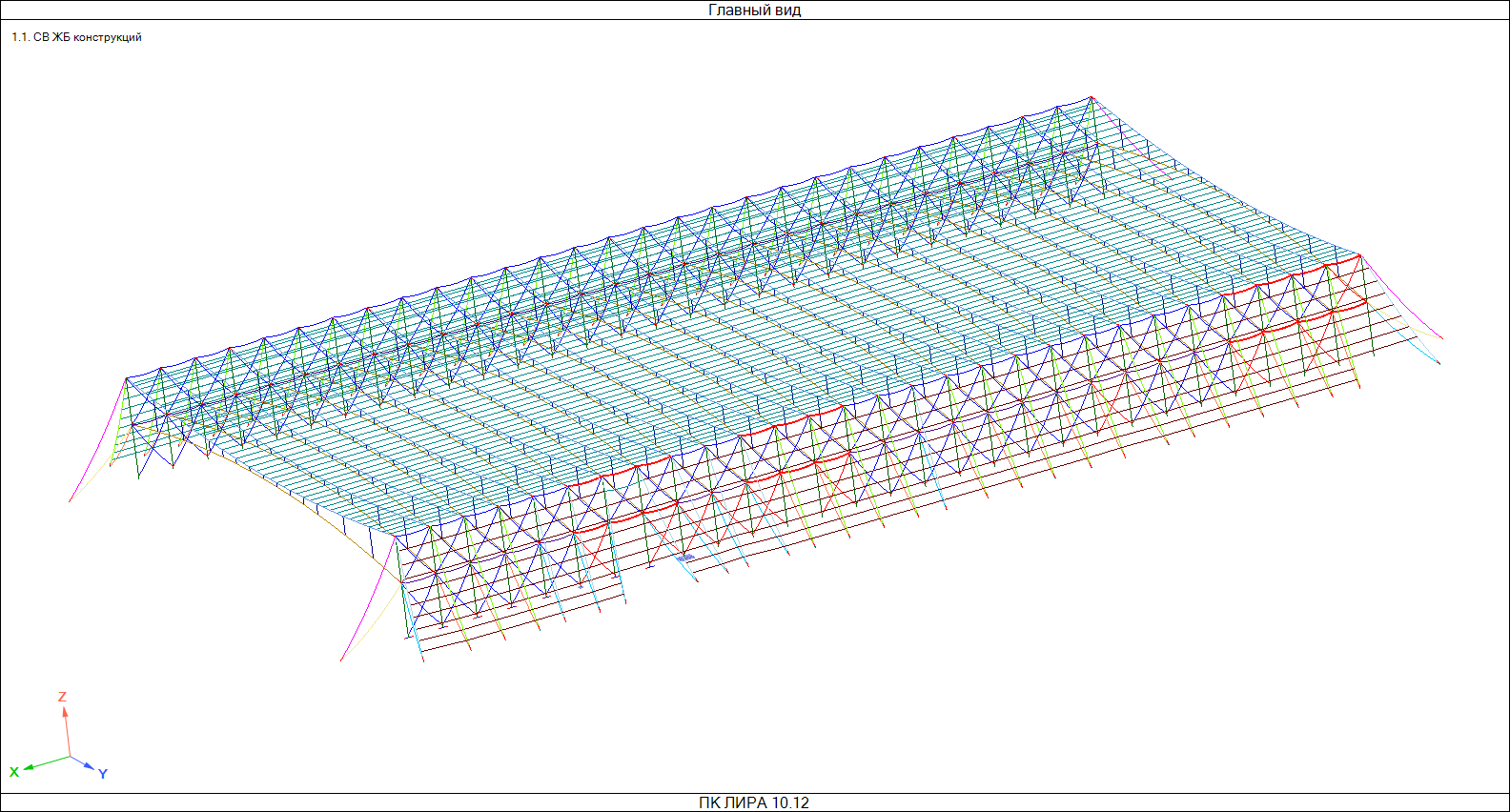 Расчетная схема вантово-стоечного сооружения