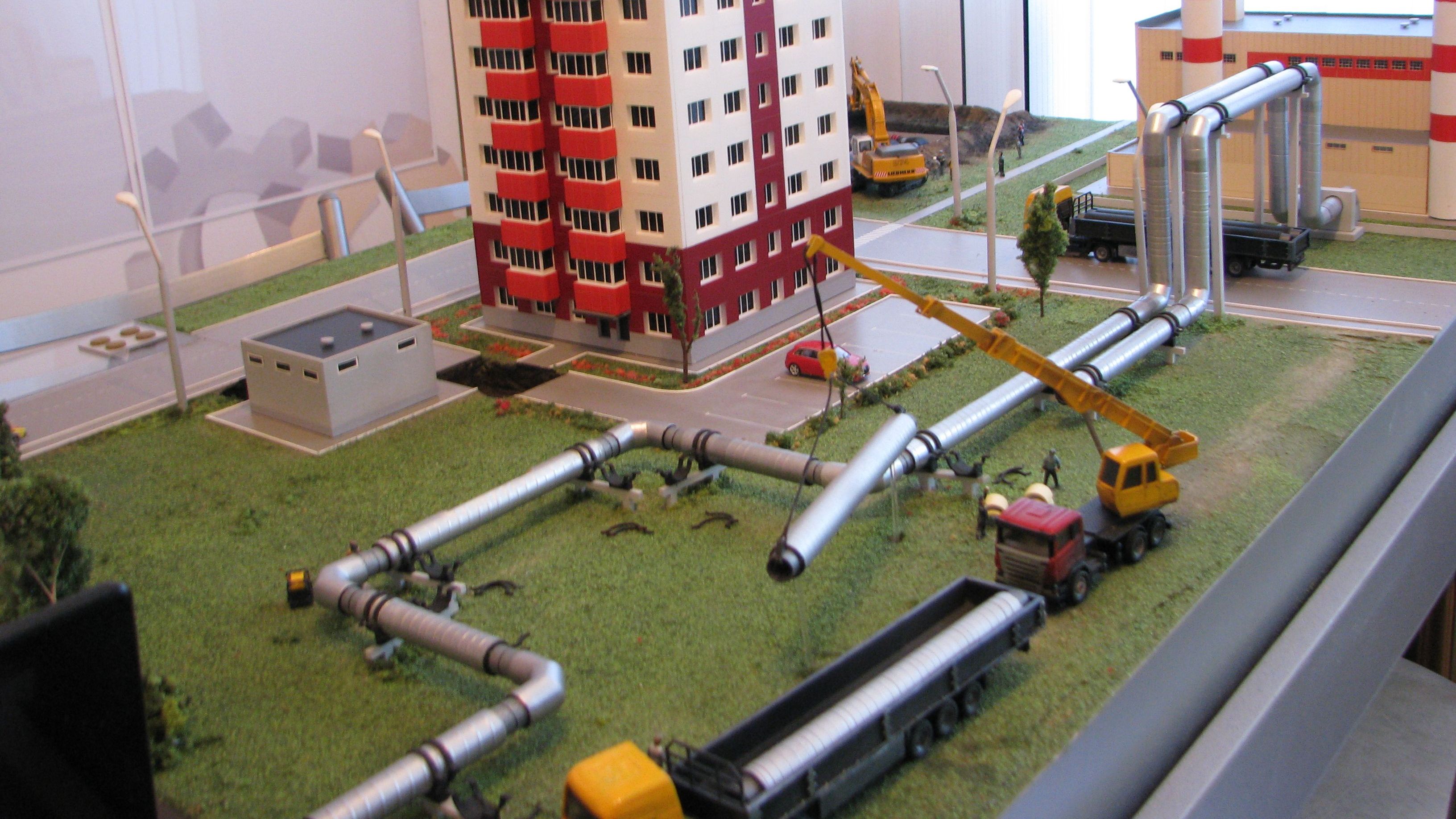 Макет строительства нефтепровода