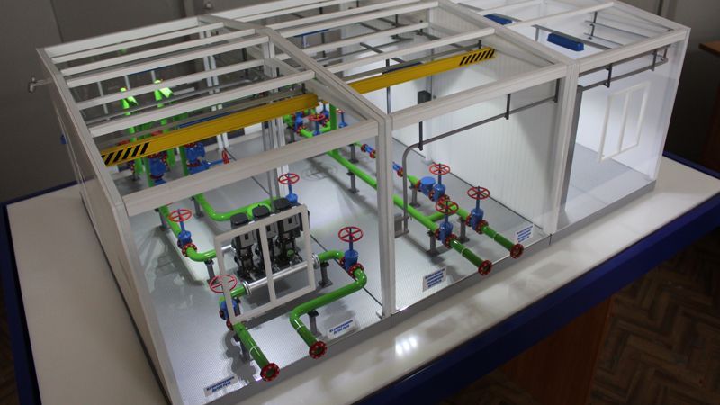 Макет строительства нефтепровода