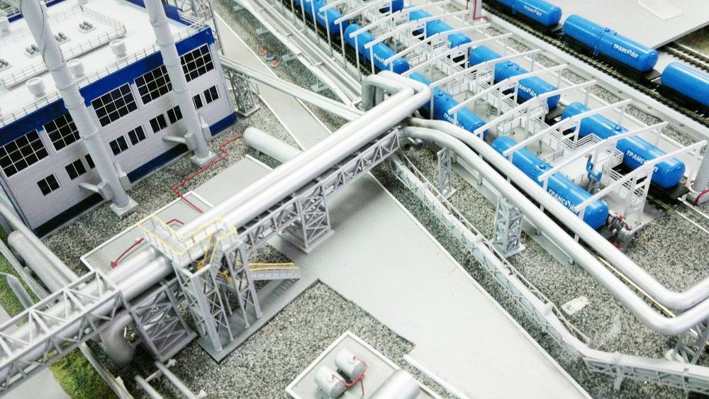 Макет добычи, подготовки нефти