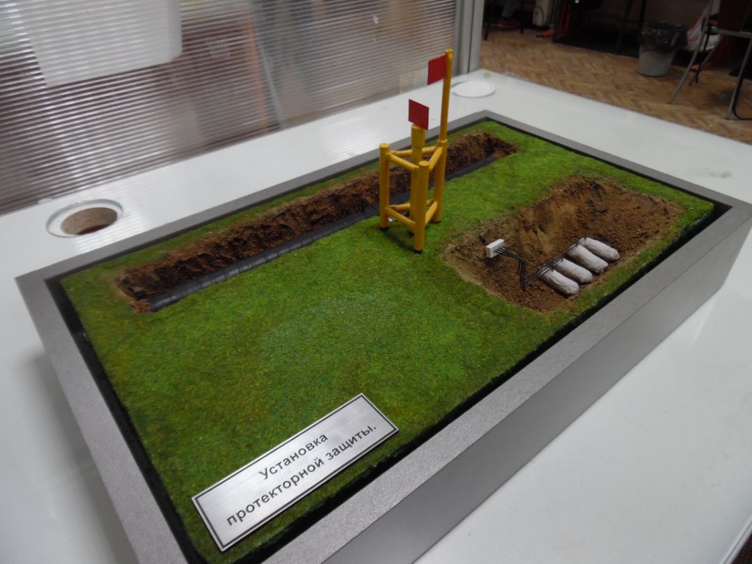 Макет крановой площадки газопровода