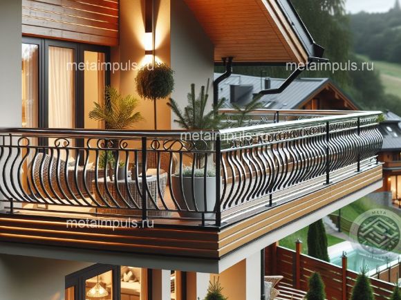 балкон с красивым ограждением