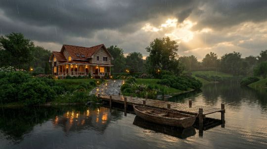 Дом с пирсом - 3D визуализация, render