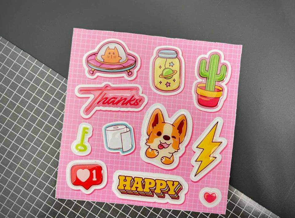 3d стикер со смолой