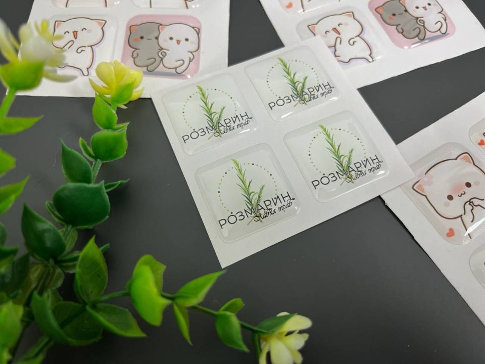 3d стикер со смолой