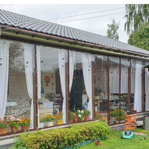 мягкие окна на беседку