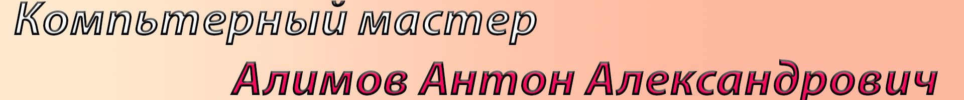Компьютерный мастер Алимов Антон Александрович