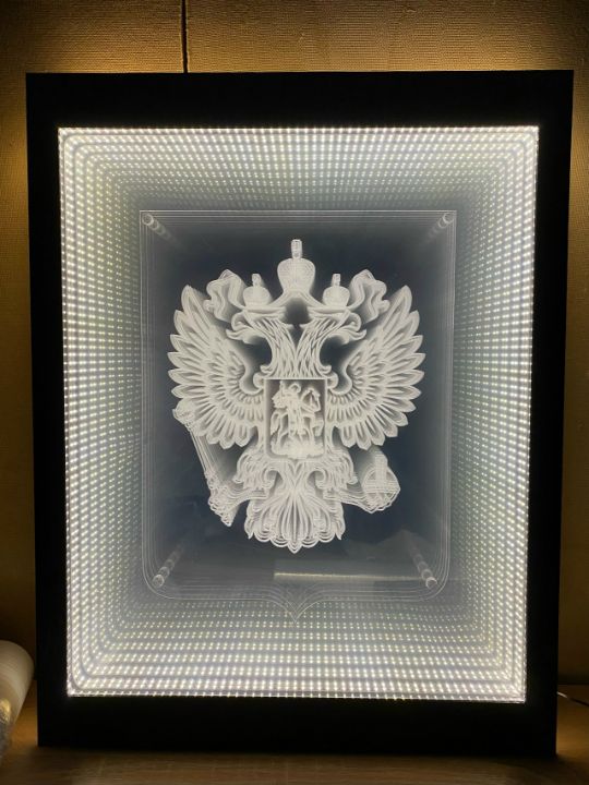 Световая панель, зеркальная, бесконечный коридор