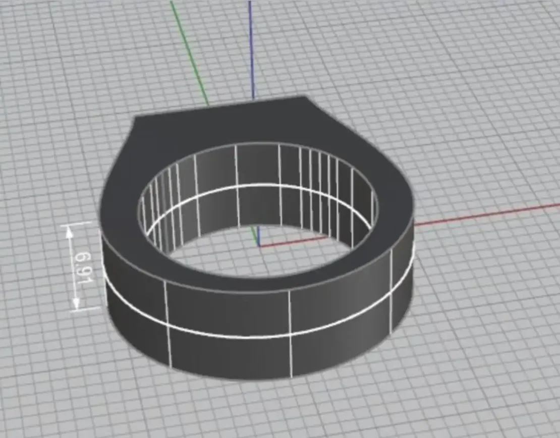3D-модель формы кольца с утолщённой верхней частью