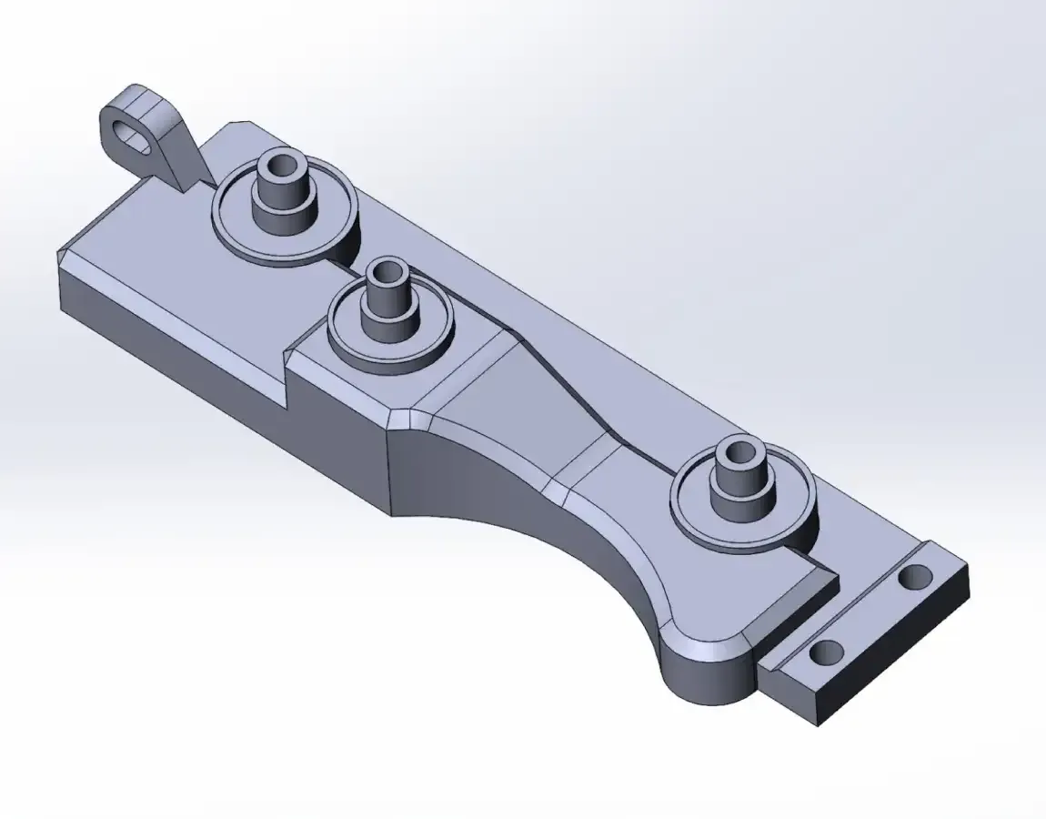 Твердотельная 3D-модель восстановленной автодетали после обработки скана