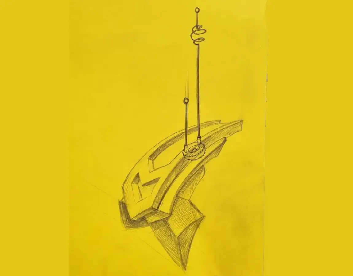 Рисунок антенны для настольной 3D-фигуры глаза в стиле пинстрайпинг