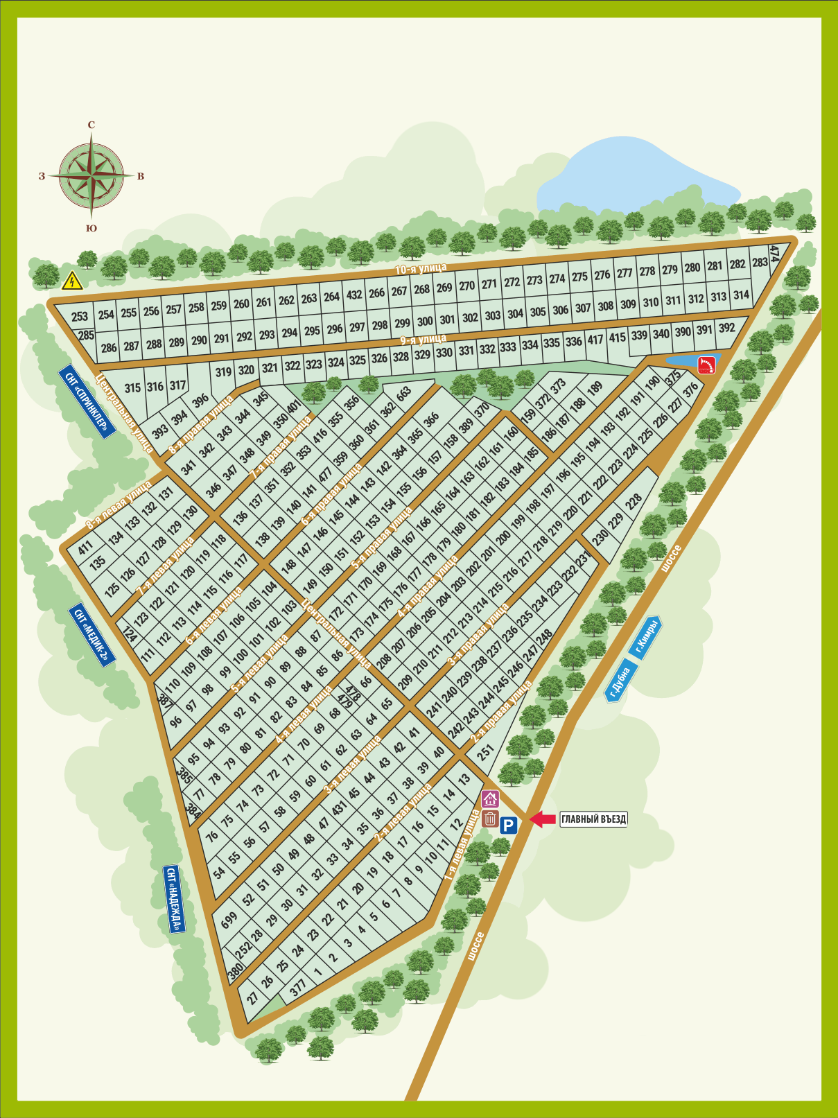 план-схема СНТ "Сатурн"
