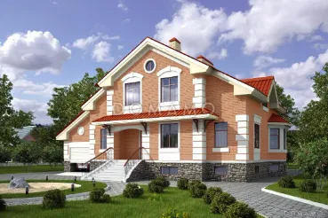 Дом 371 м² из газобетона с гаражом D2515