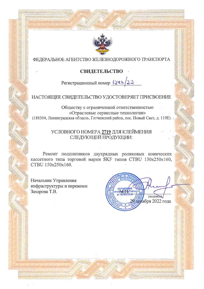 Свидетельство 1243/22