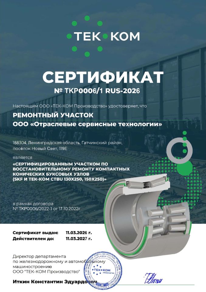 Сертификат ТКР00006/1 2026