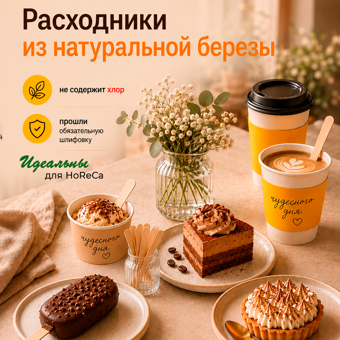 палочки для размешивания кофе, деревянные палочки для мороженого в Бишкеке