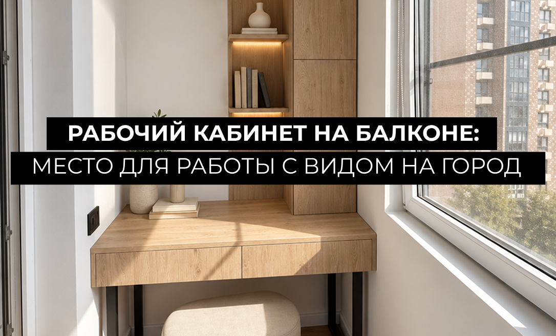 Рабочий кабинет на балконе: своё место для работы с видом на город