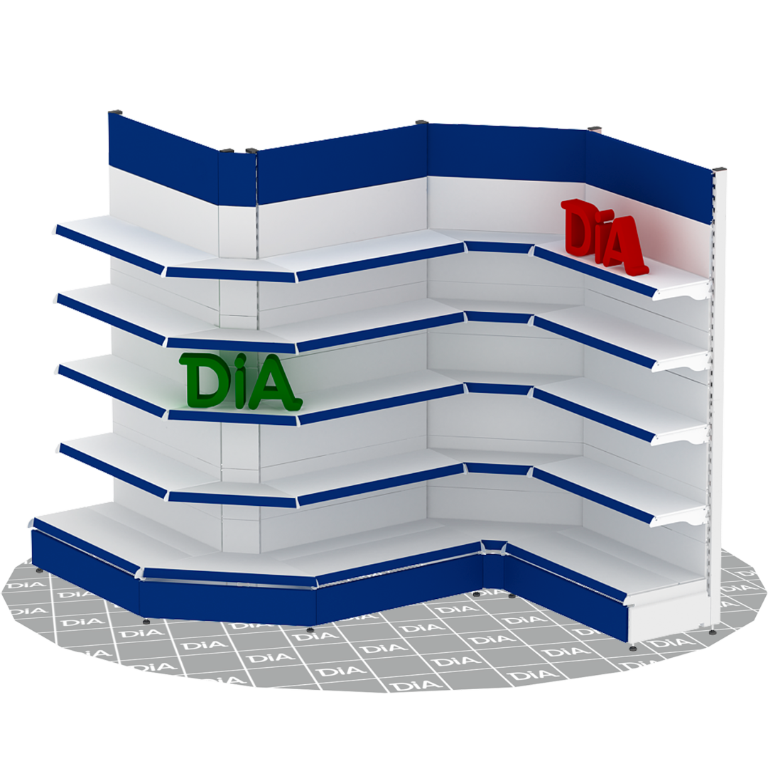 Угловой стеллаж внешний, внутренний