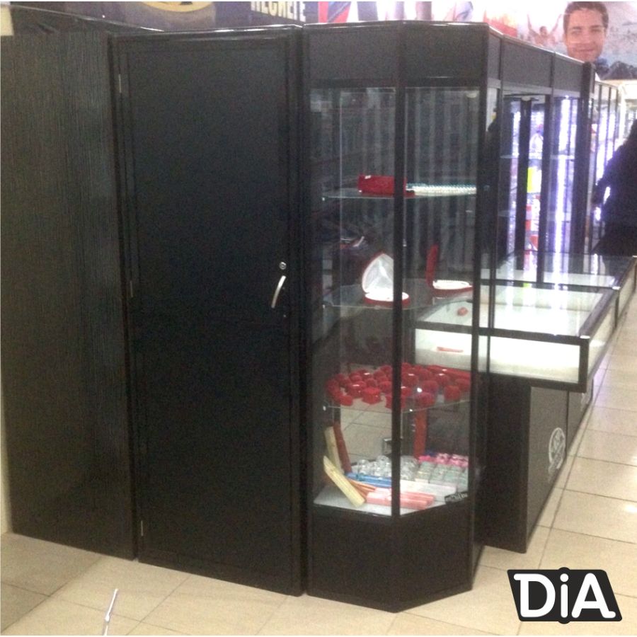 расстановка оборудования, витрины, прилавки, цвет черный