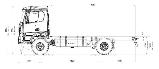 Шасси РУБИКОН 4х4 КПГ Пневмо
