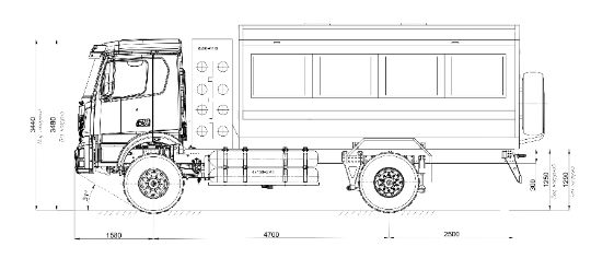 Шасси РУБИКОН 4х4 КПГ Пневмо