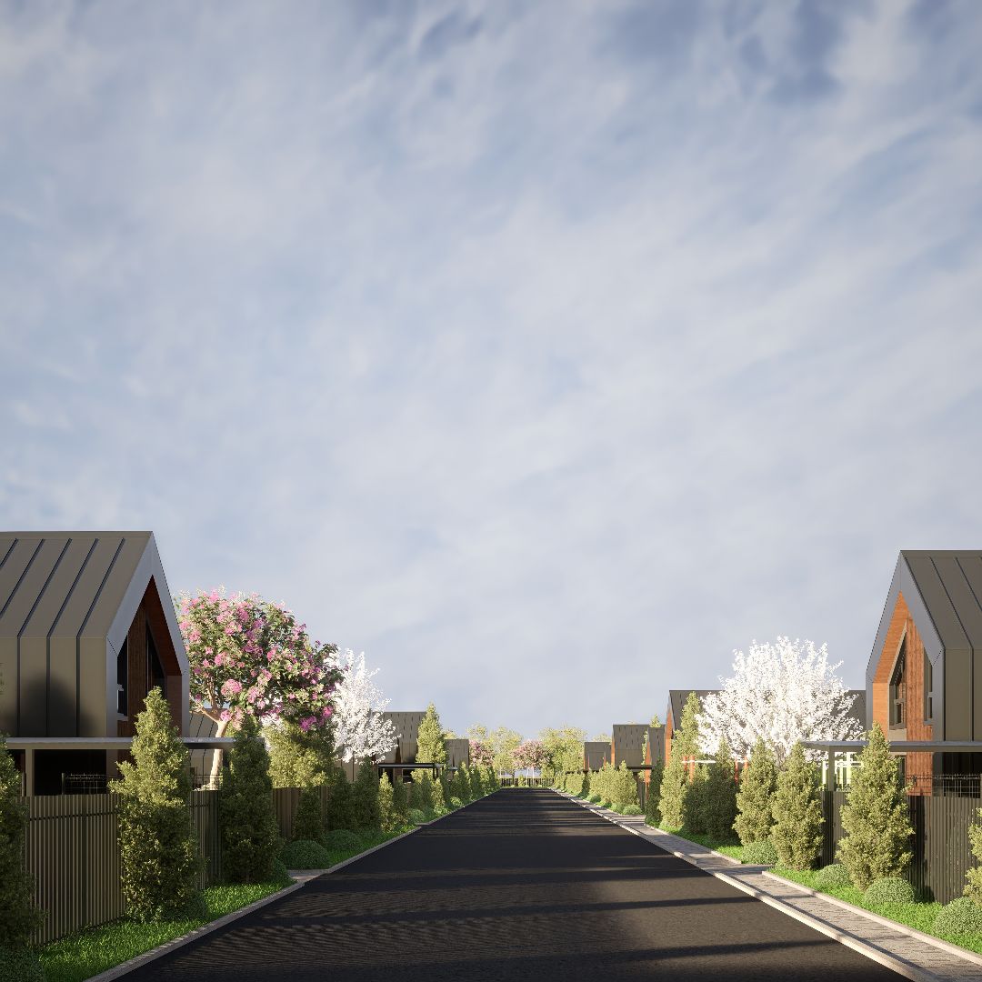 Улица коттеджного поселка Лесополье