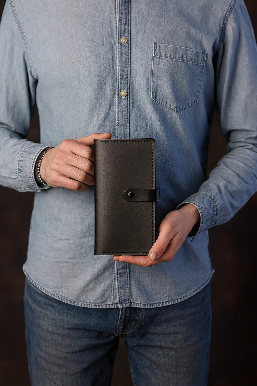 Кожаное портмоне на заказ Конгаз