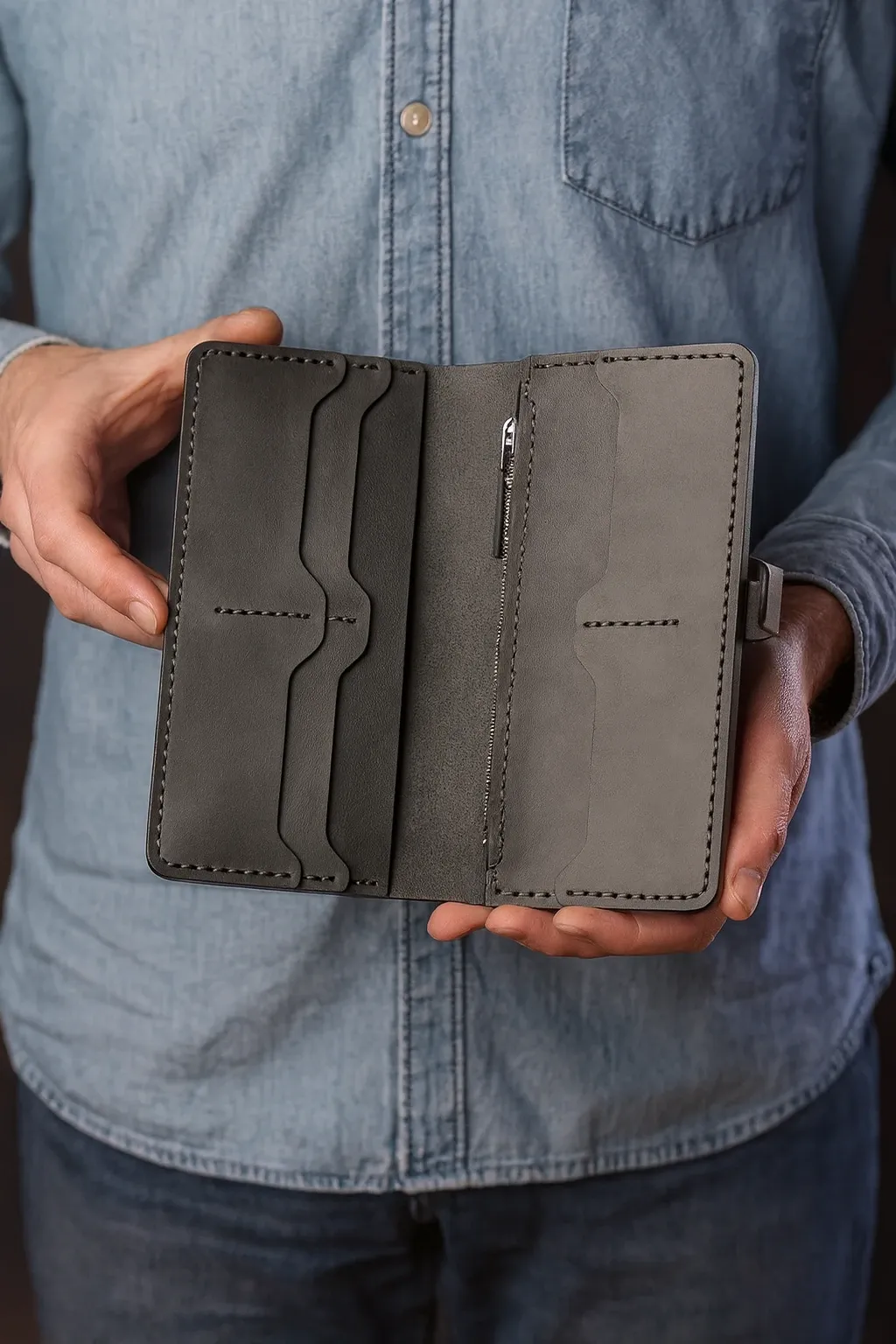 Кожаное портмоне на заказ Бельцы