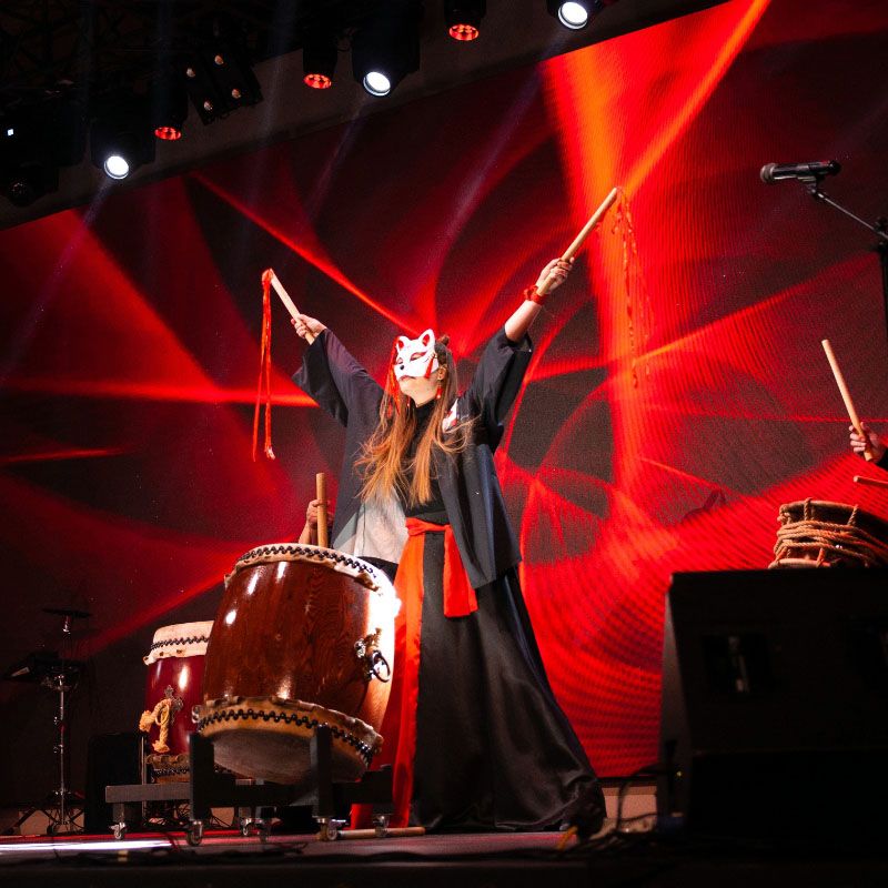 Шоу с барабаном Тайко