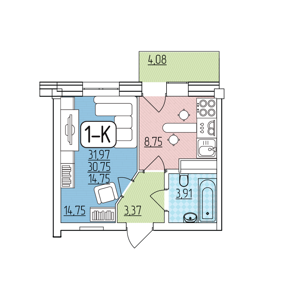 Планировка квартиры Левая
