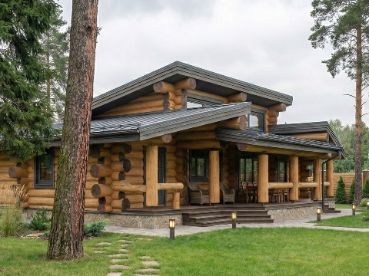SROOB 160 м2 одноэтажный дом из бревна вид 1 Макс Чурин