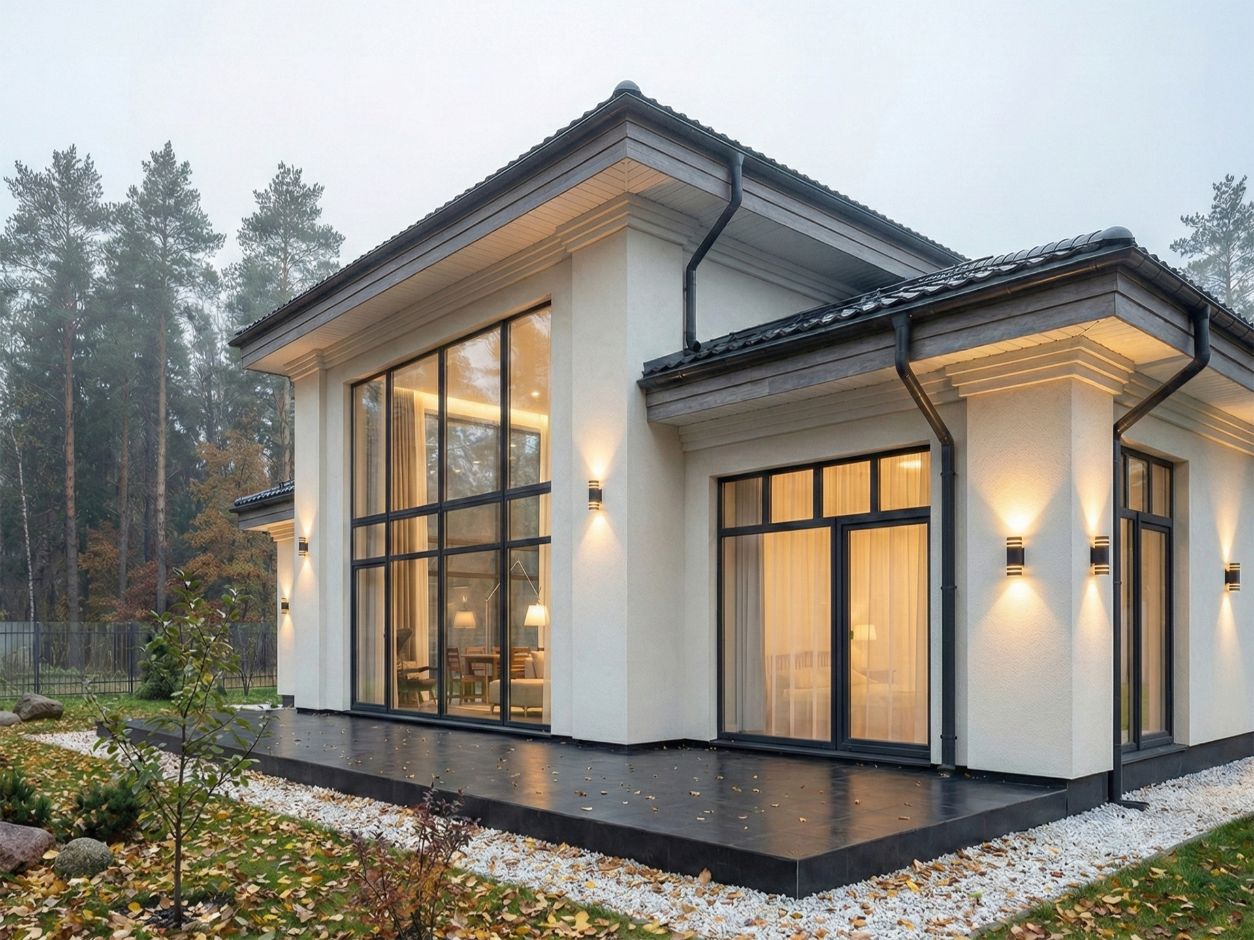 S'TOUN 198 Одноэтажный кирпичный дом с лаконичным фасадом