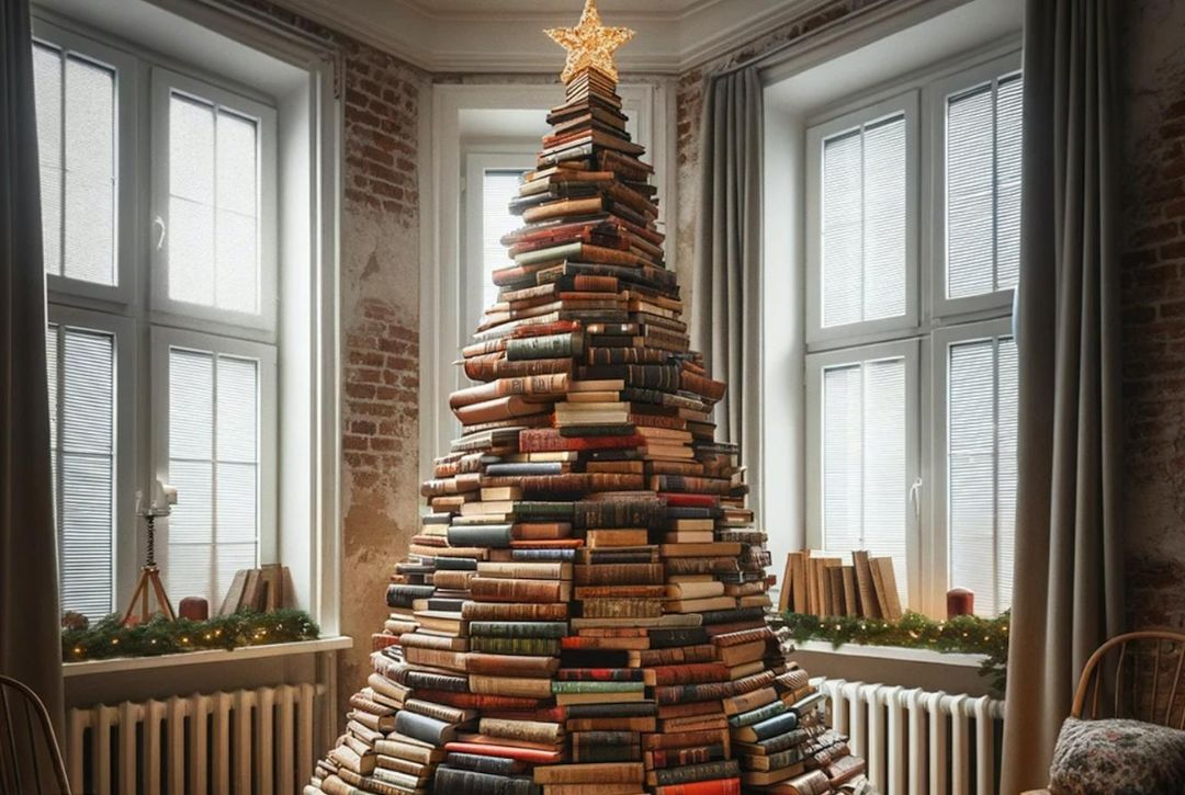новогодняя ель из книг
