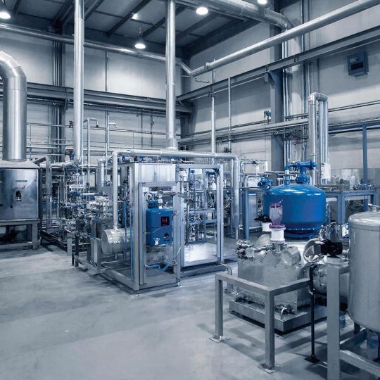 современный производственный цех компании, изготавливающей промышленные и бытовые системы обратного осмоса