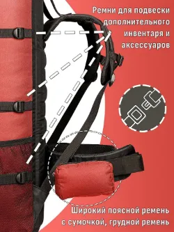 Рюкзак 100+20 литров с жестким каркасом