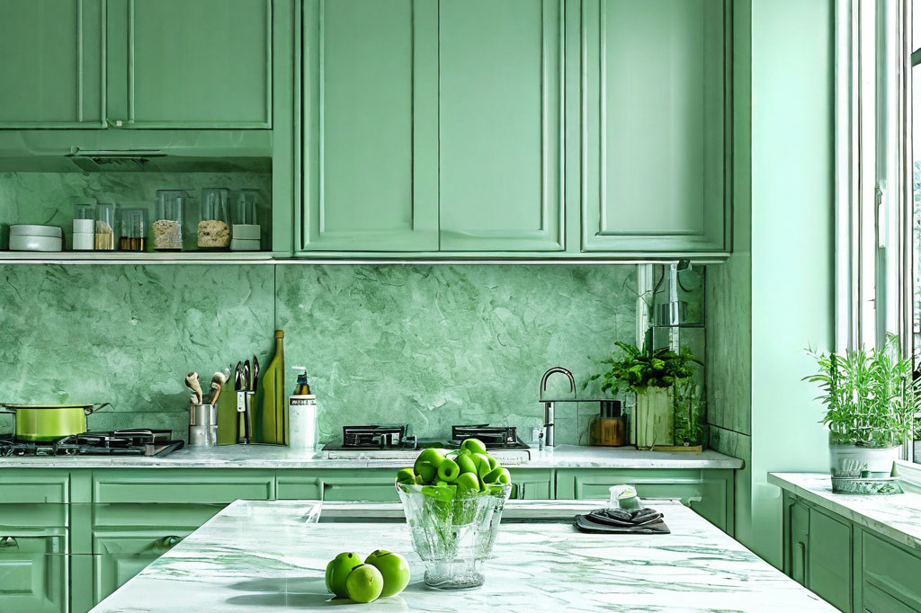 Уборка кухни в Иркутске — чистая столешница после работы клинера