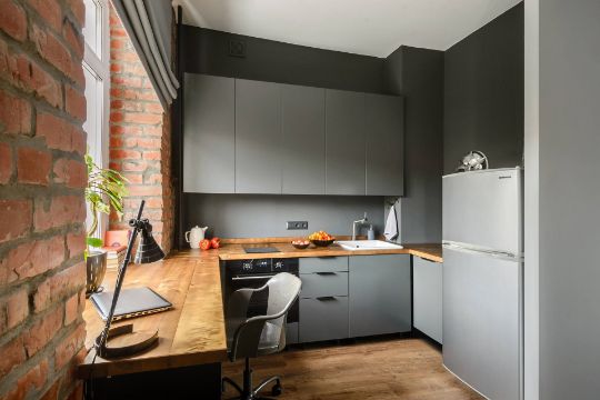 зонирование кухни в стиле лофт