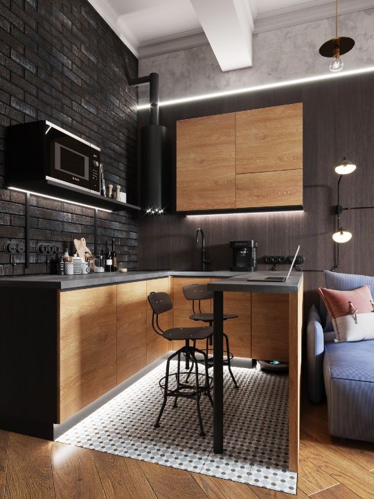 кухня-гостиная лофт