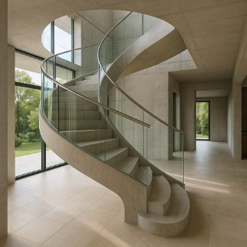 Винтовая лестница с перилами